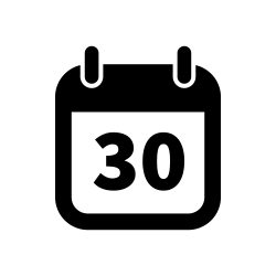 Simple black calendar icon