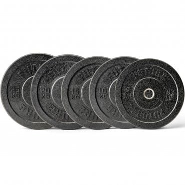 150kg Hi-Temp Black Rubber Olympic Bumper Plate Set