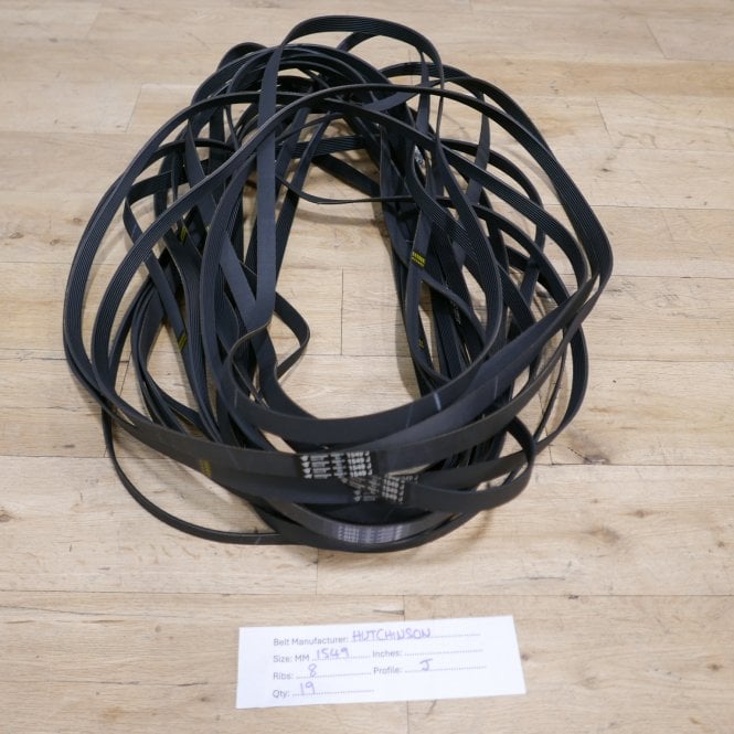 19 x Hutchinson PJ1549 / 610J 8 Rib Poly V Belts (1549mm / 61 inches Long)