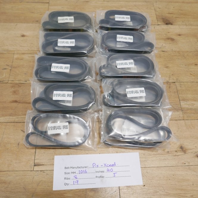 19 x Pix-X'Ceed PJ1016 / 400J 8 Rib Poly V Belts (1016mm / 40 inches Long)