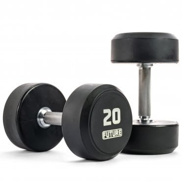 2 - 20kg Premium Rubber Dumbbell Set