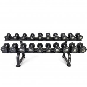 Future 2.5 - 25kg Premium Rubber Dumbbell Set & Horizontal Rack