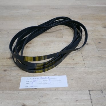 6 x Dunlop PJ1295 / 510J 10 Rib Poly V Belts (1295mm / 51 inches Long)