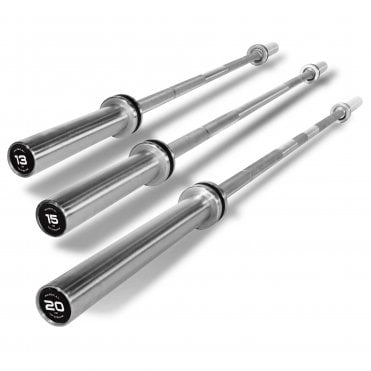 Set of 3 Pro Olympic Bars with Bearings (1500lbs Rating Per Bar)